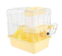Double Layer Hamster Cage Castle House Yellow Plastic Wire