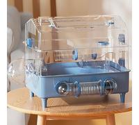 Double Layer Hamster Cage Dwarf Hamster Cage Special for Hamsters and Golden Bears, Transparent Tunnel Cage (Blue)