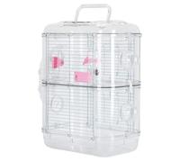 Double Layer Hamster Cage, Hamster and Rodent Cage, Small Castle Cage, Pulley and Water Bottle Accessory Kit for Rabbits, Guinea Pigs, Guinea Pigs