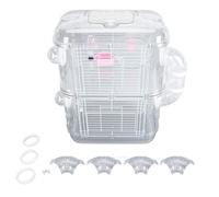 Double Layer Hamster Cage, Large Wire Hamster House with Water Bottle and Running Wheels, Interactive Castle for Small Animals, ABSIron Wire Enclosure with Tunnel Connection D