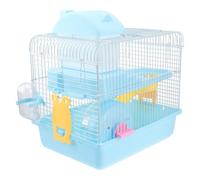 Double Layer Hamster Cage Portable Multifunctional Pp Iron Wire Blue