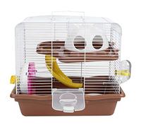 Double Layer Hamster Cage, Quiet Running Wheel, Vacuum Water Bottle, Ultra High Bottom Basin, Lightweight Sleeping House, Plastic and Iron Wire, for Syrian Dwarf Hamsters and Other