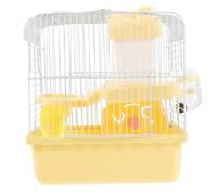Double Layer Hamster Cage Yellow Plastic Wire Large Space