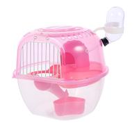 Double Layer Hamster Carrier Cage with Handle ABS Pink