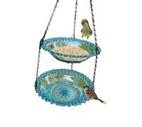 Double Layer Hanging Bird Bath with Stable Design for Garden Wildlife Enjoyment Bird Bath with S Hook