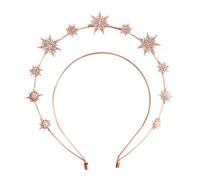 Double Layer Hexagram Rhinestone Hair Crown Sparkling Metal Party Stage Hair Ornament Fantasy Theme Metal Headband