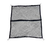 Double Layer Highly Elastic Cargo Net 4'x4'stretch to 7'x7', Pickup Truck Bed Cargo Net Mesh Organizer with 6 Hooks for Car Luggage Rear Boot Van Roof Storage Secures Tools/Sports Gear 【1.2x1.2m】