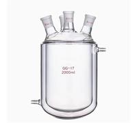 Double-layer Jacketed Glass Reactor Reaction Flask 250/500/1000/2000/3000/5000ml Four-hole Reactor Double-layer Jacketed Beaker(250ml 24X24X24X24)