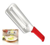 Double Layer Julienne Cutter, Stainless Steel Shredder Chopper, Non Slip Base Durable Kitchen Tool for Salad Stir Fry and Vegetable Meal Prep Red