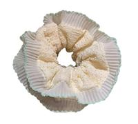 Double Layer Lace Trim Hair Scrunchy For Women Girl Hair Elastic Lace Scrunchies French Hairtie Hair Styling Accessories