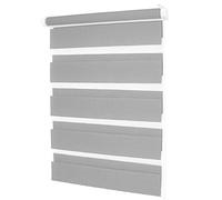 Double Layer Light Gray Roller Blind 60x250cm - No Drilling Easy-Fix Perfect for Windows & Doors Quick Installation with Accessories