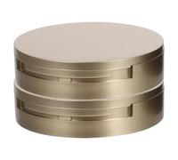 Double Layer Loose Powder Compact Case 59mm Matte Golden 2pcs