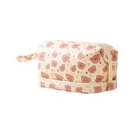 Double Layer Makeup Bag for Women Portable Travel Cosmetic Pouches Storage Organized Toiletry Bags with Bear Designs Stylish Cosmetic Storage