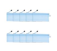 Double Layer Mesh Bags, Waterproof Nylon File Pouch, 10PCS, Pink, for A6 Paper - Durable Design, Secure Zipper Closure, Ideal for Office and Travel Organization (Blue)