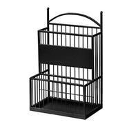 Double Layer Metal Umbrella Stand with Drip Tray, Umbrella Holder for Office Entryway, Ele Black Design 36X25X60 cm, Sto Solut