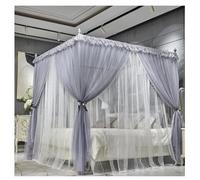 Double Layer Mosquito Net Curtains for Bed, 200x220cm, Detachable Canopy Drapes, Sheer Mesh Netting, Blue, Insect Protection, Ideal for Home Decor