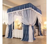 Double Layer Mosquito Net with 3 OpeningsPrincess Bed Canopy with Four Corner Posts nchFree Installation for Ultimate Bug Protection and Elegant Decor