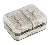 Double-Layer Multifunction Pill Cutter Splitter, 4-Grid Sealed Design, Portable Medication Organizer with Storage, Moisture-Proof, Innovative Integrated Tablet Dispenser