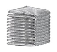 Double Layer Multipurpose Wire Dishwashing Rags for Wet and Dry, Multifunctional Non-Scratch Wire Dishcloth Steel Wipes Suitable for Scrubbing and Cleaning Dishes, Pots and Sinks (10)