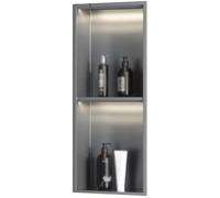 Double Layer nizer, Recessed Shampoo & Toiletries Storage, Rust-Proof, High Capacity, Easy Install, 28x120x12.5cm - Ultimate Bathroom Solution