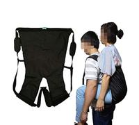 Double Layer Patient Lift Sling Carrier One-Person Transferring Belt for Carrying Up and Down Stairs to Bed,Wheelchair,Chair,Car,Vehicle for Elderly,Handicapped,Disabled,Bedridden (Black, Small)