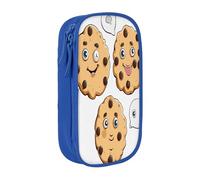 Double Layer Pencil Case for teenage girls, Chocolate Chip Pen bag, Large Capacity Durable Oxford Fabric Zippered Stationery Organizer for School College Office Travel, Art Supply Pouch with Pen Slots