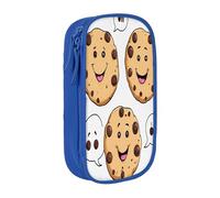 Double Layer Pencil Case for teenage girls, Chocolate Chip Pen bag, Large Capacity Durable Oxford Fabric Zippered Stationery Organizer for School College Office Travel, Art Supply Pouch with Pen Slots