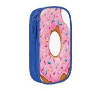 Double Layer Pencil Case for Teenage Girls, Donut Print Pen Bag, Large Capacity Durable Oxford Fabric Zippered Stationery Organizer for School College Office Travel, Art Supply Pouch with Pen Slots