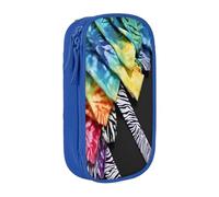 Double Layer Pencil Case for Teenage Girls, Exotic Tribe Tie Dye Pen Bag, Large Capacity Durable Zippered Stationery Organizer for School College Office Travel, Art Supply Pouch with Pen Slots
