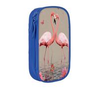 Double Layer Pencil Case for Teenage Girls, Flamingos Flowers Pen Bag, Large Capacity Durable Zippered Stationery Organizer for School College Office Travel, Art Supply Pouch with Pen Slots