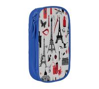 Double Layer Pencil Case for teenage girls, French Fashion Model Ferrets Pen bag, Large Capacity Durable Zippered Stationery Organizer for School College Office Travel, Art Supply Pouch with Pen Slots