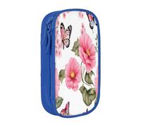 Double Layer Pencil Case for Teenage Girls, Garden Birds Flowers Pen Bag, Large Capacity Durable Zippered Stationery Organizer for School College Office Travel, Art Supply Pouch with Pen Slots
