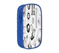 Double Layer Pencil Case for Teenage Girls, Physics Print Pen Bag, Large Capacity Durable Oxford Fabric Zippered Stationery Organizer for School College Office Travel, Art Supply Pouch with Pen Slots