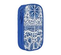 Double Layer Pencil Case for Teenage Girls, Polynesian Maori Tribal Pen Bag, Large Capacity Durable Zippered Stationery Organizer for School College Office Travel, Art Supply Pouch with Pen Slots