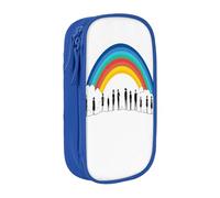 Double Layer Pencil Case for Teenage Girls, Small Rainbow Pen Bag, Large Capacity Durable Oxford Fabric Zippered Stationery Organizer for School College Office Travel, Art Supply Pouch with Pen Slots