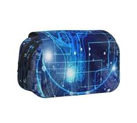 Double Layer Pencil Case, Large Capacity Stationery Organizer For School | Artificial Intelligence Brain, Storage Bag For Girl & Boy Gift, Supplies Travel Exams, 20x11x10cm