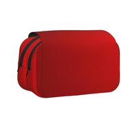 Double Layer Pencil Case, Large Capacity Stationery Organizer For School | Red Stripe, Storage Bag For Girl & Boy Gift, Supplies Travel Exams, 20x11x10cm