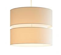 Double Layer Pendant Lampshade, Navy and White, 21.5cm Height x 25.5cm Diameter, Dual ES/BC Fitting (Cream)