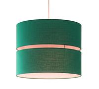 Double Layer Pendant Lampshade, Navy and White, 21.5cm Height x 25.5cm Diameter, Dual ES/BC Fitting (Teal Blue)