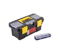 Double Layer Plastic Toolbox, Transparent Flip-Bin Hardware Storage Case | Double-layer plastic toolbox with transparent flip bins. Keeps screws, nuts, and small parts organized.