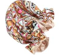 Double Layer Printed Sleeping Bonnet Polyester for Women | Reusable Bath Cap, Wear Resistant Construction, Stylish Ruffled Edge with Pleated Princess Lace Detail