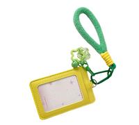 Double Layer PU Leather Card Case with Adjustable Lanyard and Star Charm Waterproof Photo Protectors for School Waterproof Card Case