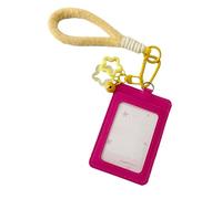 Double Layer PU Leather Card Case with Adjustable Lanyard and Star Charm Waterproof Photo Protectors for School Waterproof Card Case