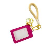 Double Layer PU Leather Card Case with Adjustable Lanyard and Star Charm Waterproof Photo Protectors for School Office Lanyard Card Case