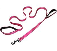 Double-Layer Reflective Dog Leash，Reflective Leash for Medium-Sized Dogs,Portable, Sturdy, and High-Strength Traction Rope (Rose Red, 70.2 Inchs)