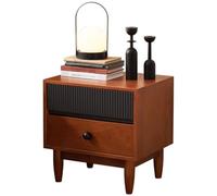 Double-layer Retro Side Table, Farmhouse Rustic Bedside Table, No Installation Required