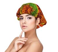 Double Layer Reversible Hair Wrap Satin Sleep Adherent eukaryotic Cells Cap Bonnet for Braid Curly Hair Satin Bonnet, Black, One size