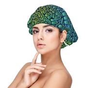 Double Layer Reversible Hair Wrap Satin Sleep Alligator Skin Cap Bonnet for Braid Curly Hair Satin Bonnet, Black, One size