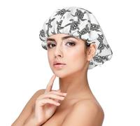Double Layer Reversible Hair Wrap Satin Sleep Animals Sea Turtles Cap Bonnet for Braid Curly Hair Satin Bonnet, Black, One size