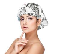 Double Layer Reversible Hair Wrap Satin Sleep Barber Shop Monochrome Style Cap Bonnet for Braid Curly Hair Satin Bonnet, Black, One size